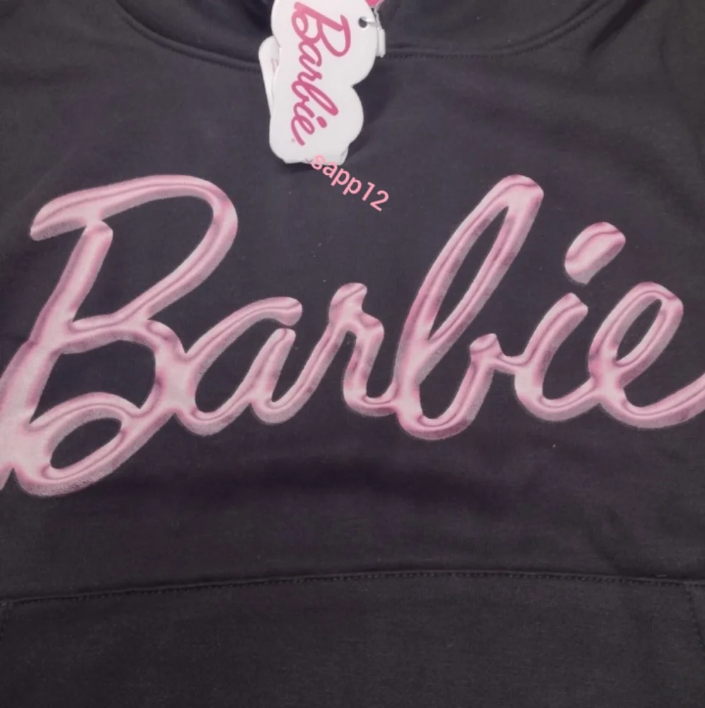 🆕BARBIE 🩷 LOGO BLACK/PINK  HOODIE - Picture 4 of 6